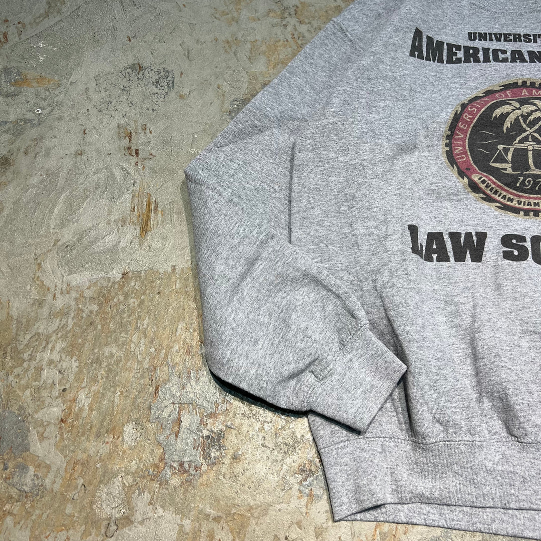 #3805 古着 Unknow/Crew Neck Sweat Shirts/クルーネックスウェット/UNIVERSITY OF AMERICAN SAMOA LAW SCHOOL/カレッジロゴ/サイズL相当