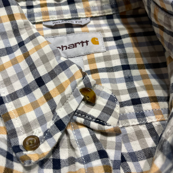 #4543 古着 Carhartt/カーハート/s/s  Button down Shirts/半袖ボタンダウンシャツ/チェック柄/サイズS