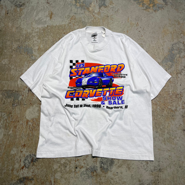 #4781 古着 90s フルーツオブザルーム/コルベット/ヴィンテージ シングルステッチ Tシャツ/サイズXL