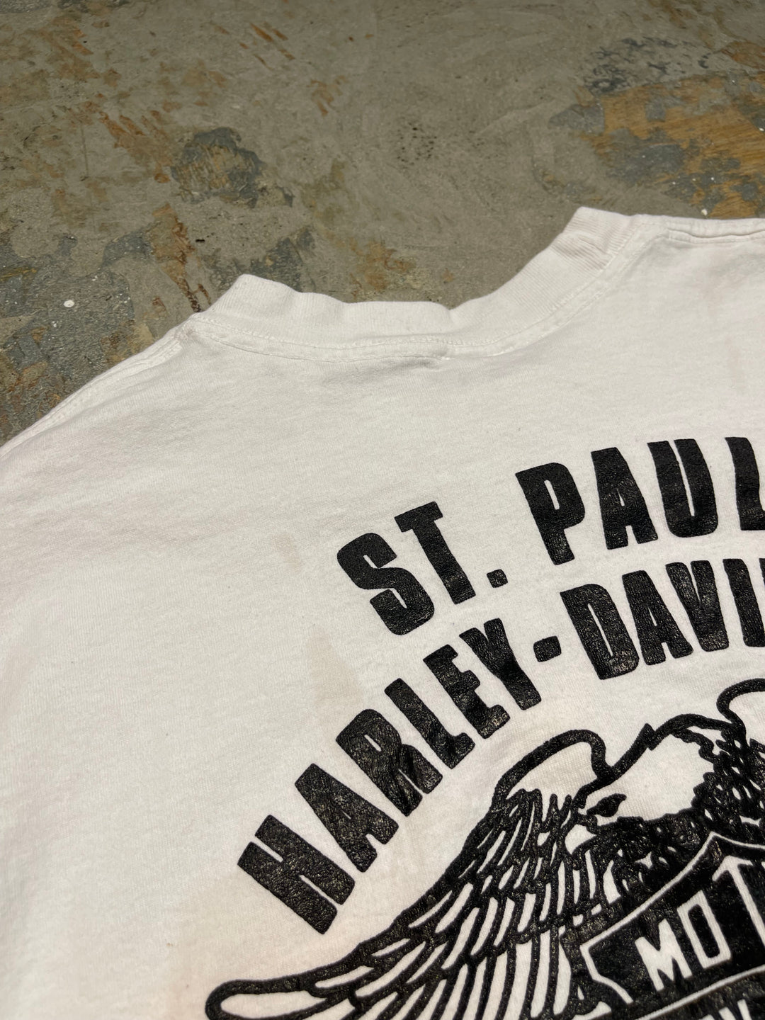 #MA171 古着 USA製 91's Harley-Davidson /ハーレー ダビッドソン / ST.PAUL / ミネソタ州 / シングルステッチ ヴィンテージ Tシャツ / サイズXXL相当