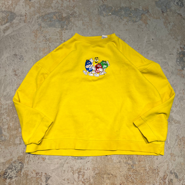 #4052 古着 M&M's/エムアンドエムズ/Crew Neck Sweat Shirts/クルーネック刺繍スウェット/サイズXL