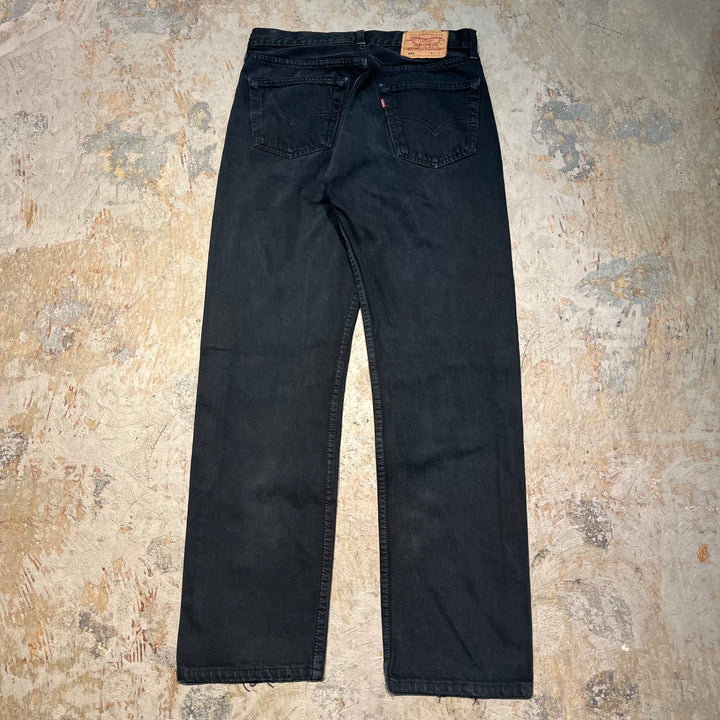 #4431 古着 Levi's/リーバイス/Black Denim Pants/ブラックデニムパンツ/501/MADE IN UK/サイズ33×32