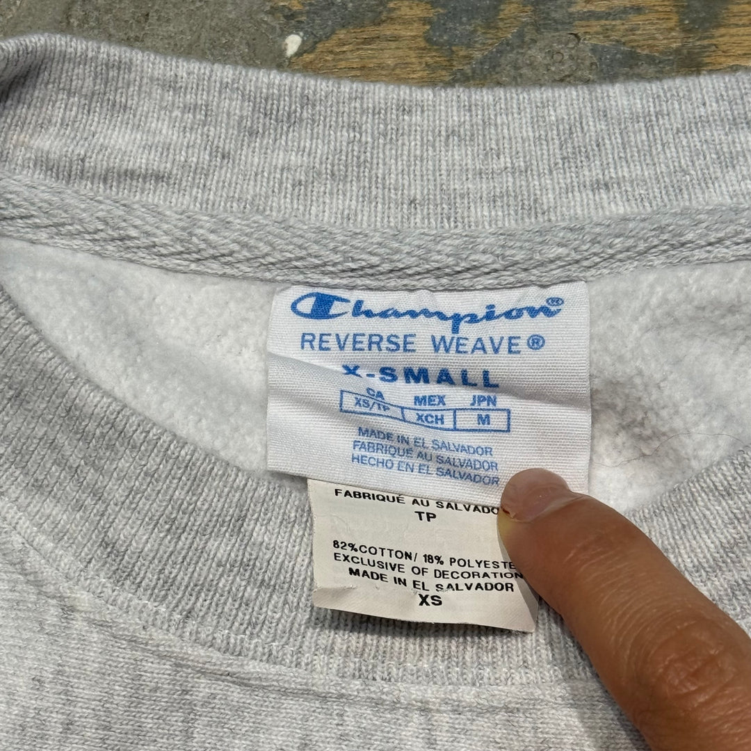 古着 Champion/ チャンピオン/リバースウィーブ/ クルーネックスウェット/カレッジロゴ/サイズXS