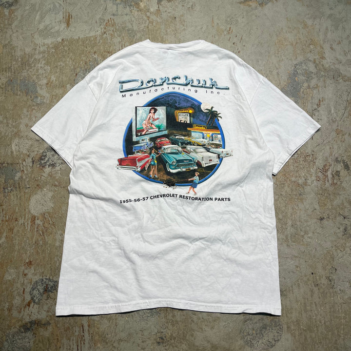 古着 90's ヘインズ シボレーホットロッド/レーシング/See Ya DANCHUK/カークラシック/プリント Tシャツ/サイズL