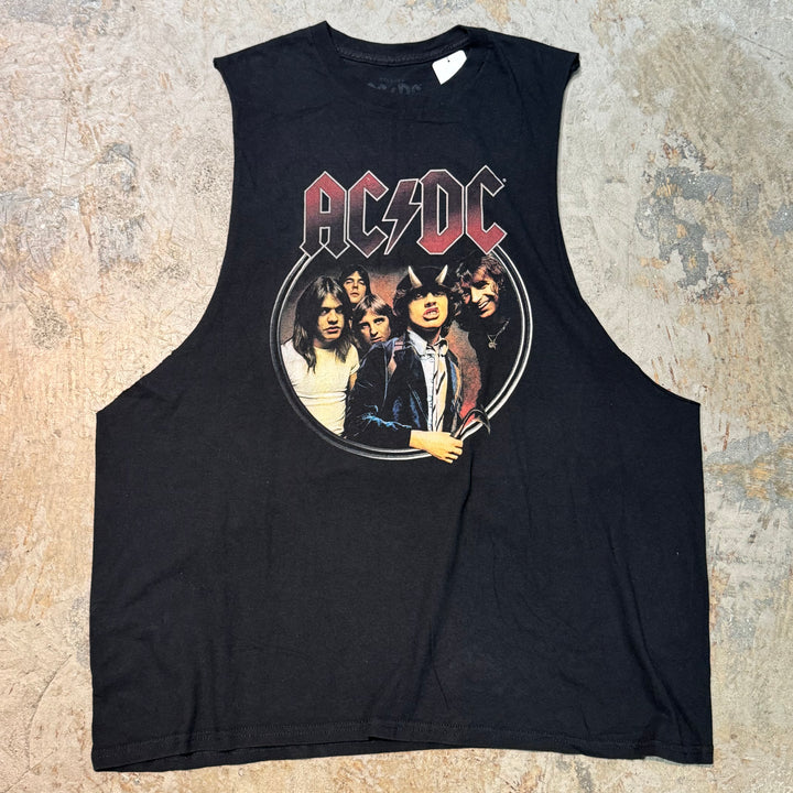 古着 AC/DC/エーシーディーシー/バンドTシャツ/ ノースリーブ/ サイズXXL相当