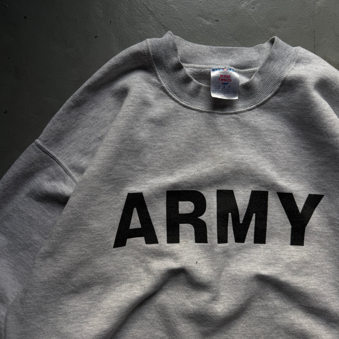 古着 USA製 JERZEES/ ジャージーズ/ クルーネックスウェット/ ARMY/ ミリタリー/ サイズL