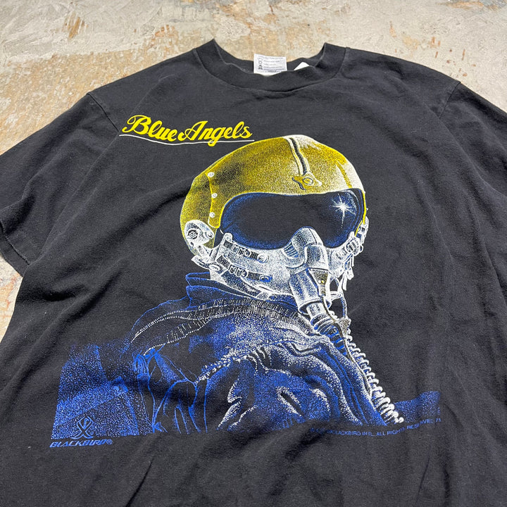 古着 USA製 92's オニータ/blue Angels/アメリカ海軍/アクロバット飛行隊/ヴィンテージ シングルステッチ プリントTシャツ/サイズM