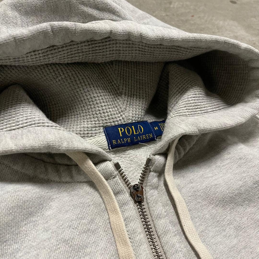 #3830 古着 POLO Ralph Lauren/ポロラルフローレン/Zip Up Hoody / ジップパーカー / フード裏地サーマル/reverse weaveタイプ/サイズM