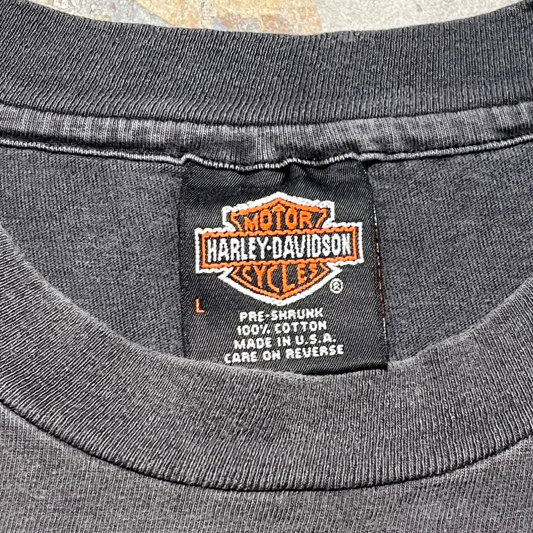 Used clothing Made in USA 90's~ Harley-Davidson/Harley-Davidson/Printed T-shirt/Size L