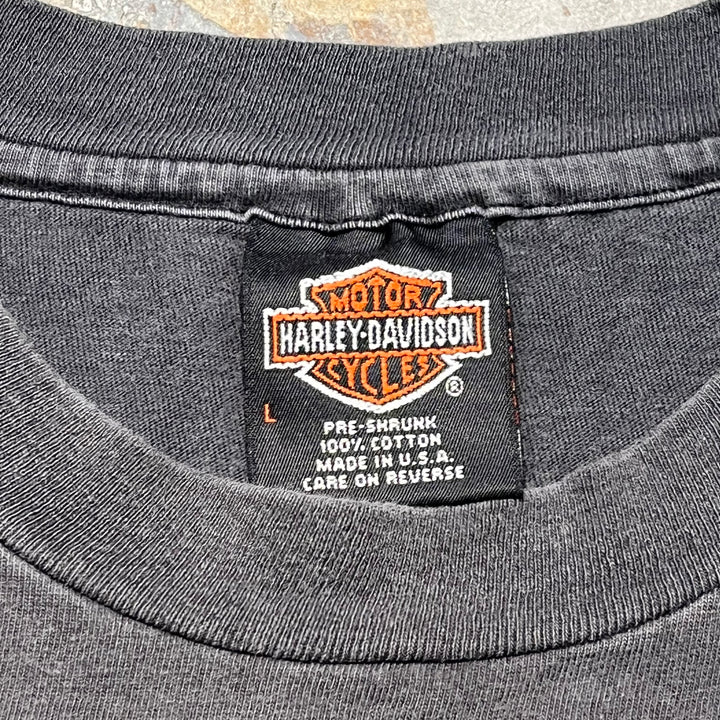 Used clothing Made in USA 90's~ Harley-Davidson/Harley-Davidson/Printed T-shirt/Size L
