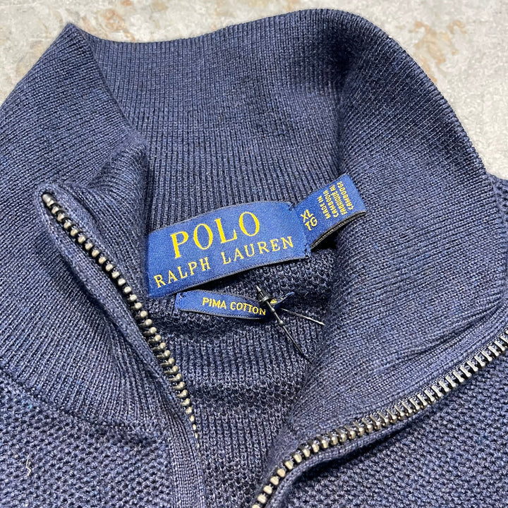 #3348 古着 Polo Ralph Lauren/ポロラルフローレン / Half Zip Pima Cotton Knit Sweater/ハーフジップ ピマコットンニット セーター / サイズXL