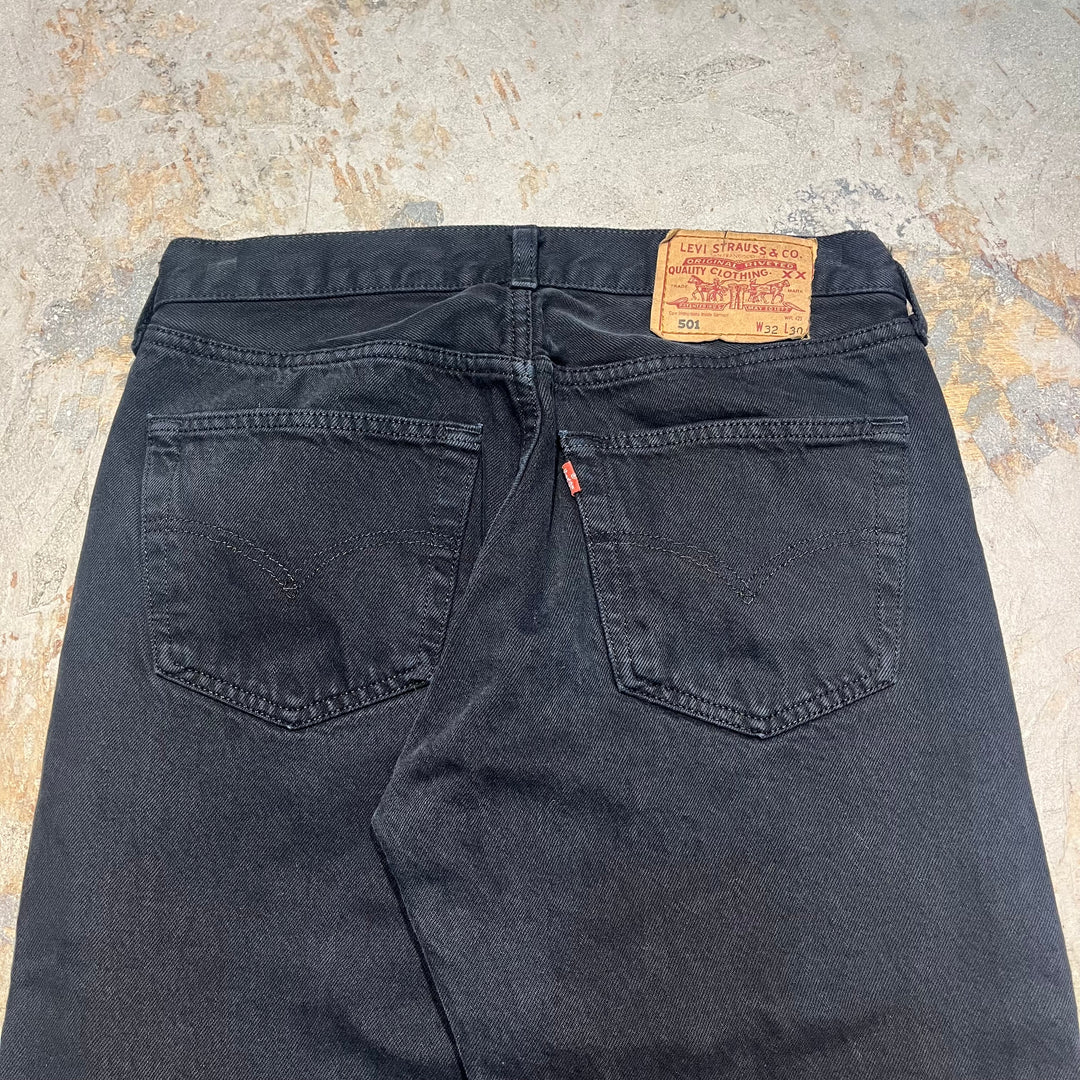 #4438 古着 Levi's/リーバイス/Black Denim Pants/ブラックデニムパンツ/501/MADE IN Spain/サイズ32×30