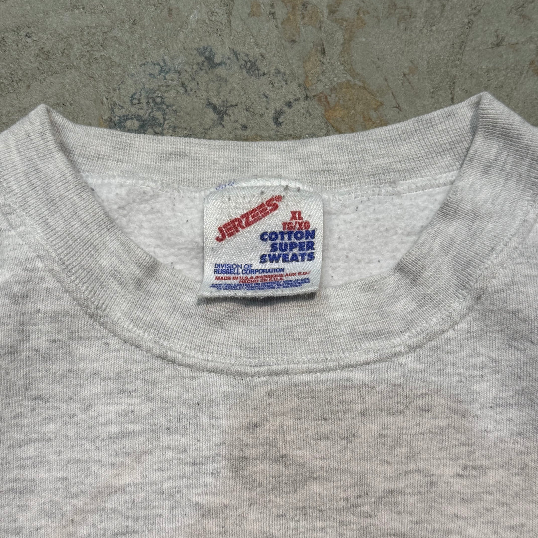 古着 USA製 90's JERZEES/ ジャージーズ/ クルーネックスウェット/ カレッジロゴ/ サイズXL