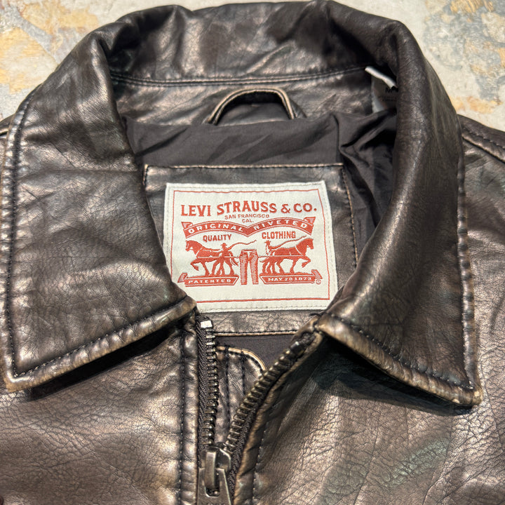 古着 Levi's/リーバイス/ジップアップフェイクレザージャケット /サイズM