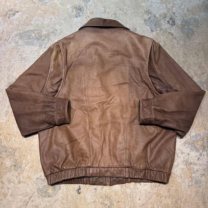 古着 ST JOHN'S BAY/セントジョンズベイ/ジップアップレザージャケット /サイズL