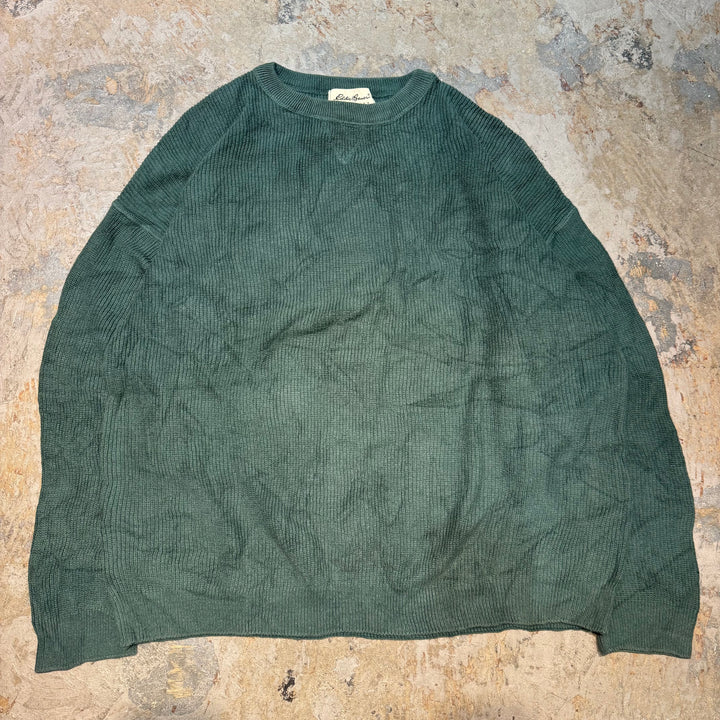 古着 90's~ Eddie Bauer/ エディーバウアー/ クルーネックニットセーター/ Vガゼット/ サイズL