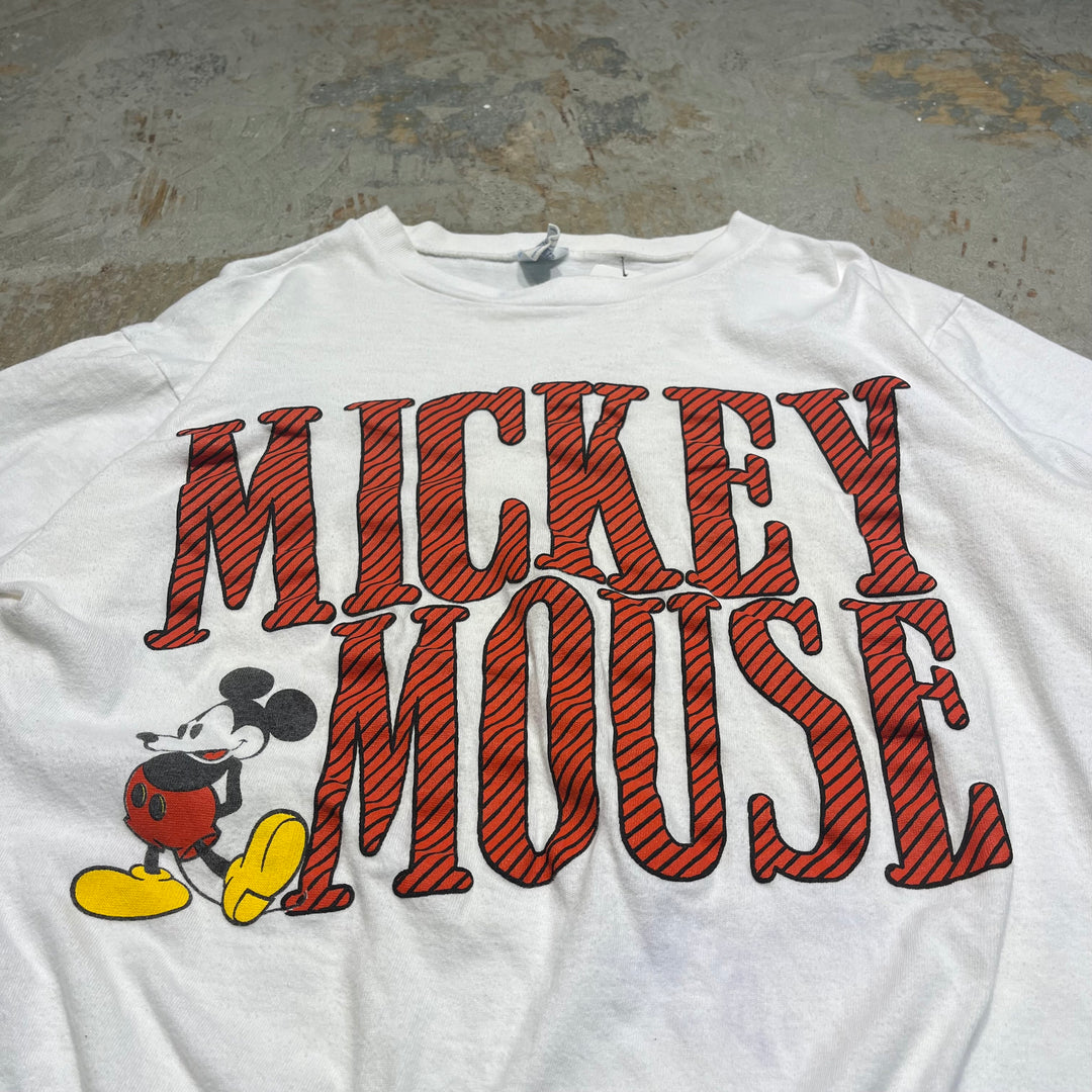 #4578 古着 Disney/ディズニー/Micky/ミッキーマウス/short sleeve print t-shirt Tee/半袖プリントTシャツ/シングルステッチ/USA製/サイズL