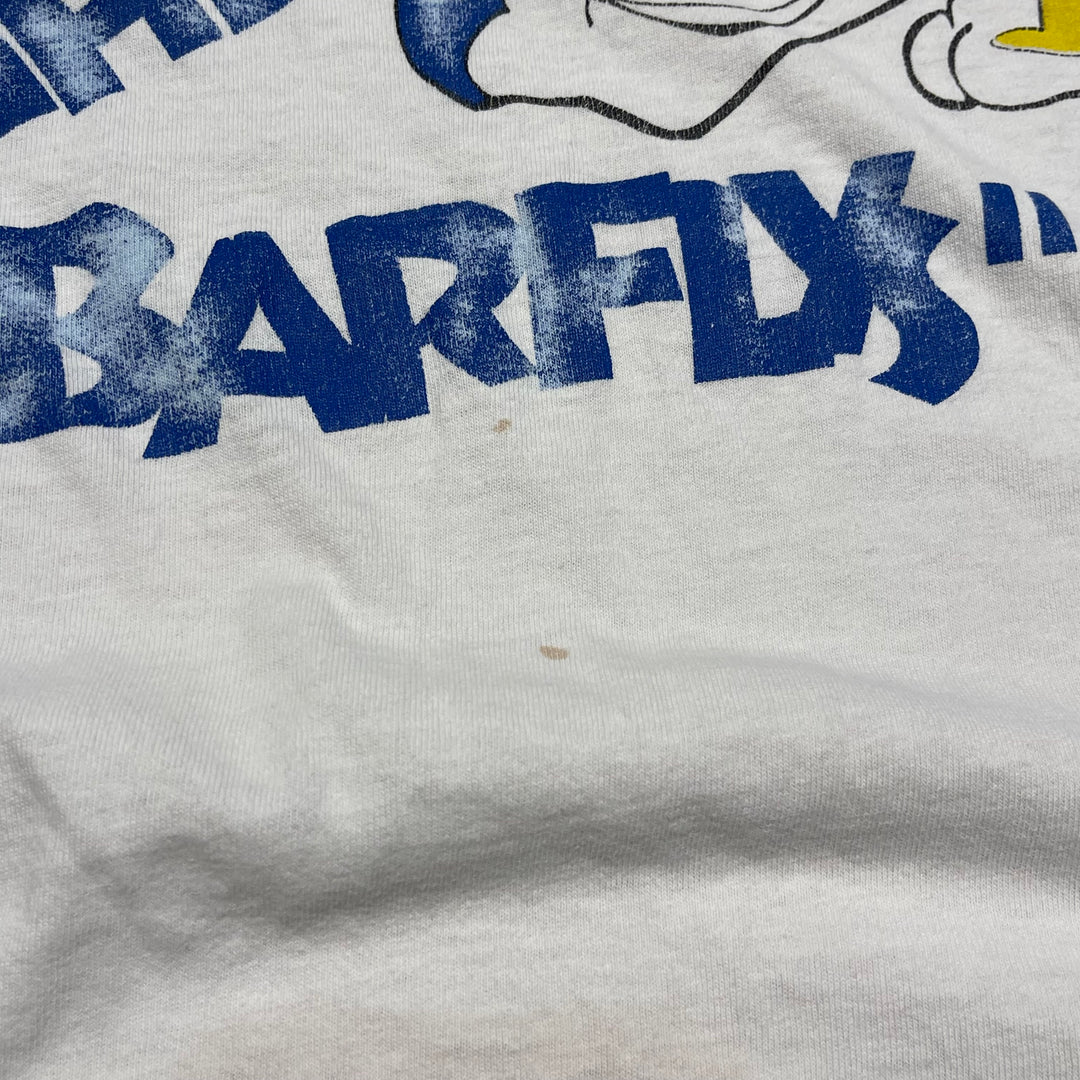 古着 USA製 90's フルーツオブザルーム/"THE BARFLYS"/ヴィンテージ シングルステッチ プリントTシャツ/サイズL