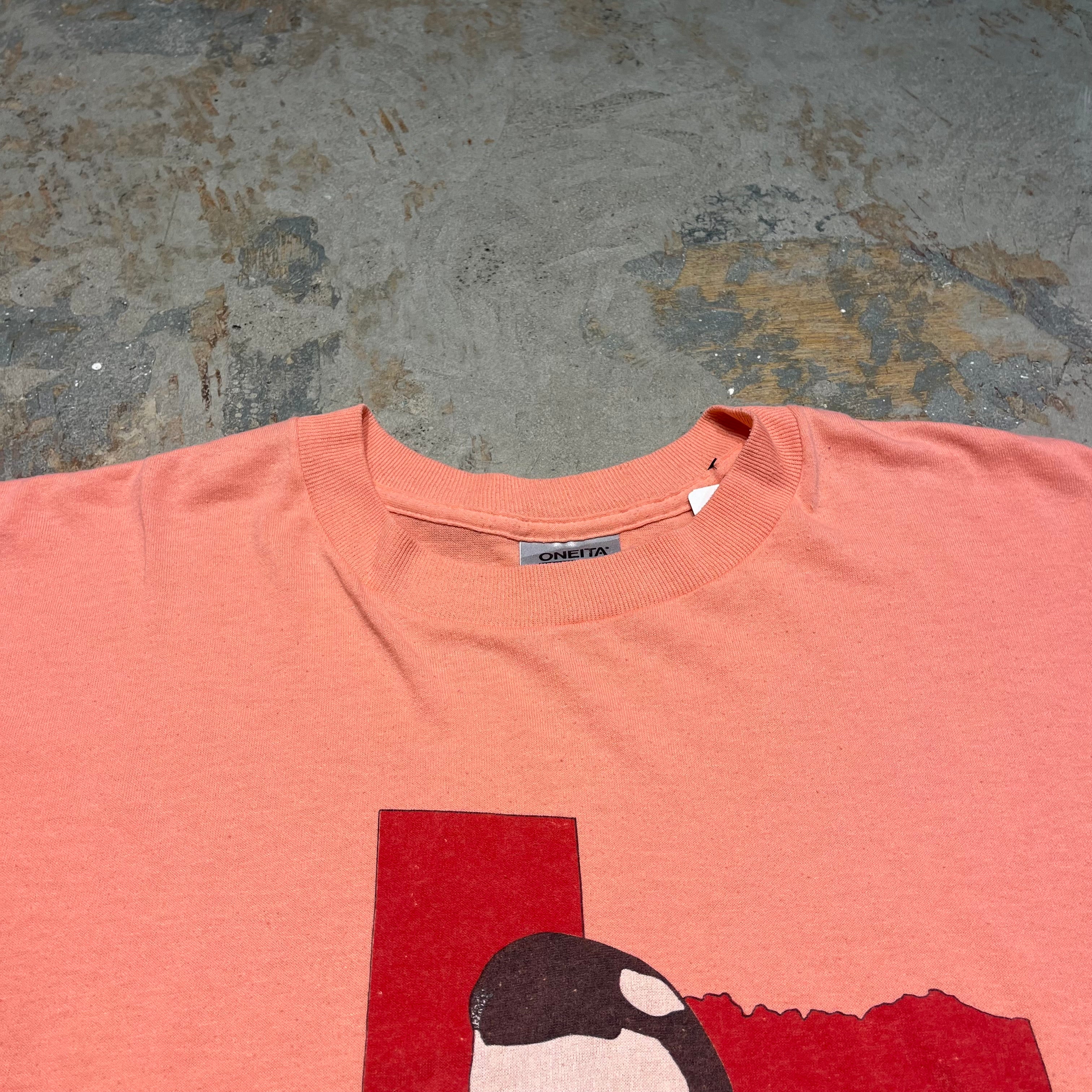 90s オニータ アートプリントTシャツ USA製 シングルステッチ ONEITA - 90s USA製 ONEITA ヴィンテージTシャツ シングル