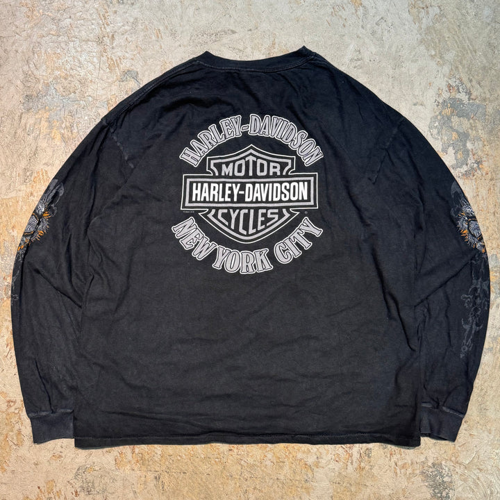 旧衣服Harley-Davidson/哈雷戴维森/印花T恤/长款T/尺码XL