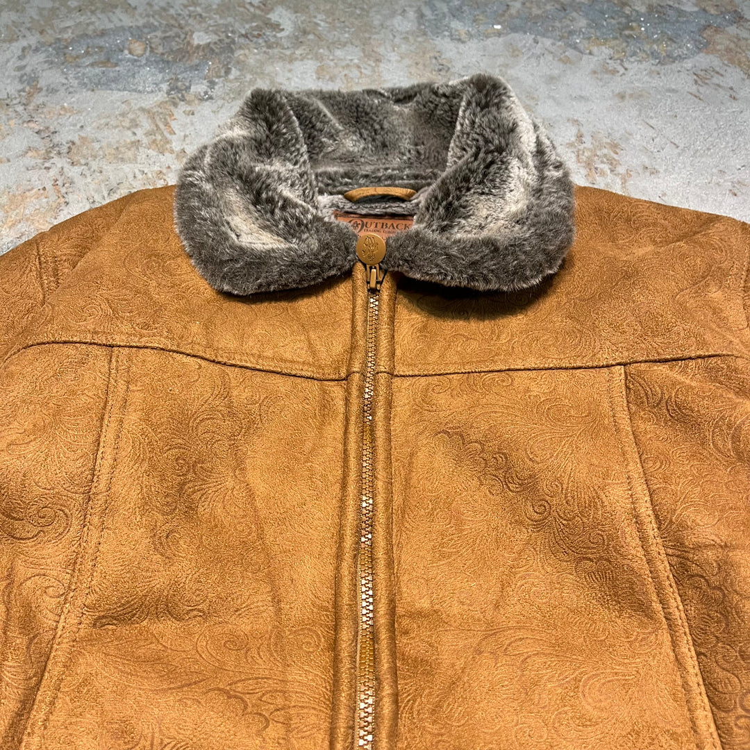 #3158 古着 Unknow/Zip Up Shearling Jacket/ジップアップシアリングジャケット/総柄/サイズL