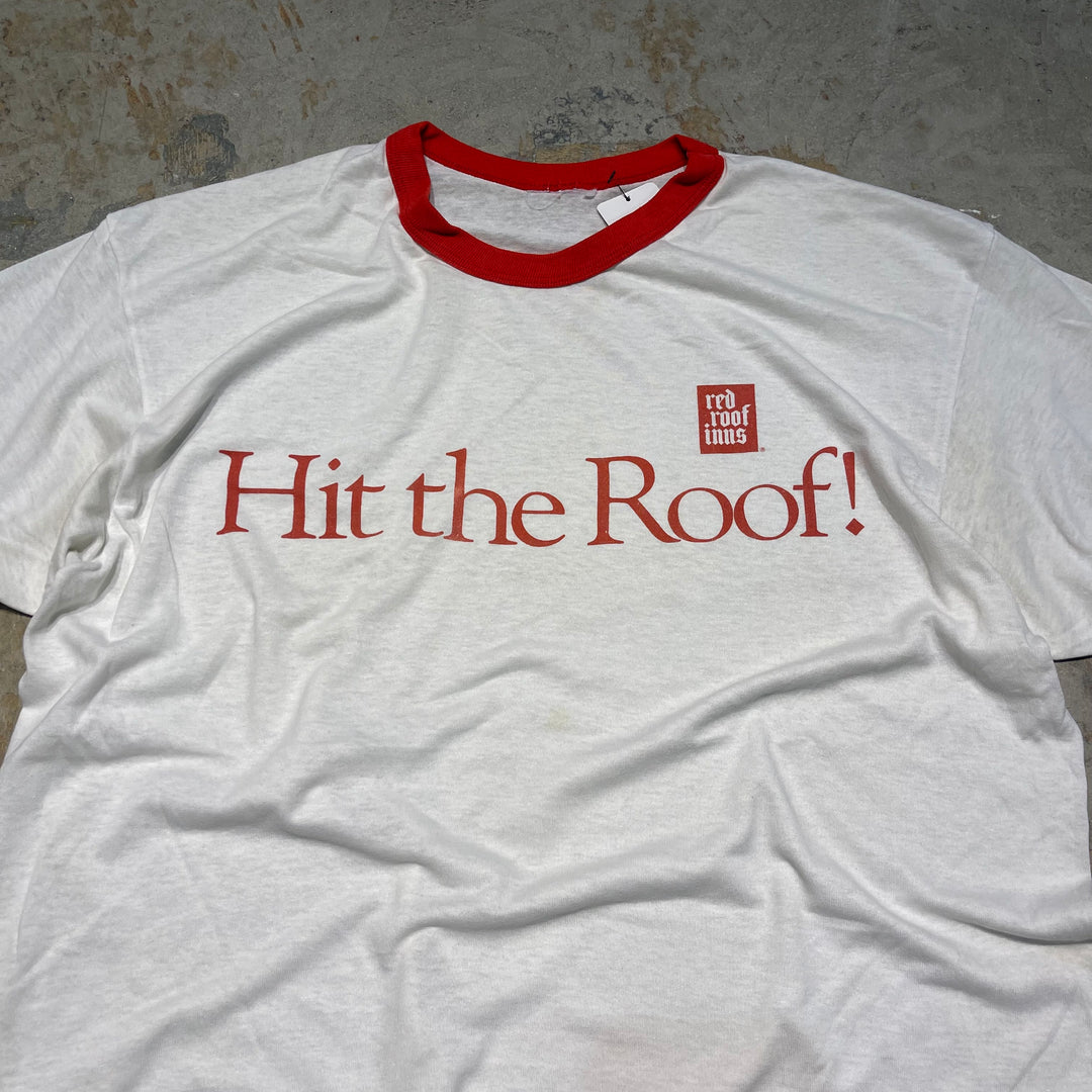 #4470 古着 90's Vintage/short sleeve Print Ringr t-shirt Tee/半袖プリントリンガーTシャツ/サイズL-XL相当
