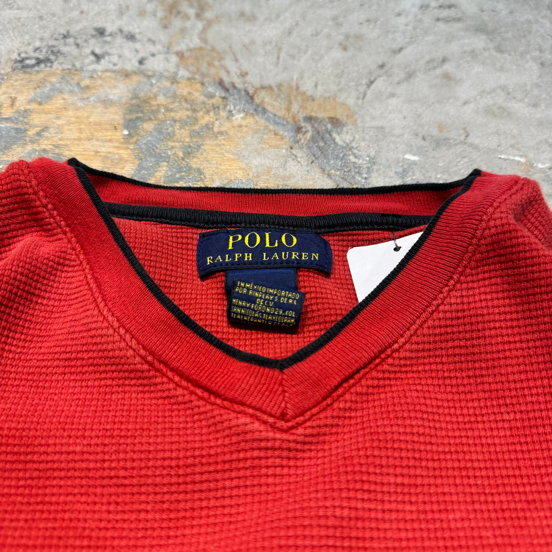 중고 의류 Polo Ralph Lauren/Polo Ralph Lauren/V-Neck Waffle Long Sleeve T-Shirt/Size M