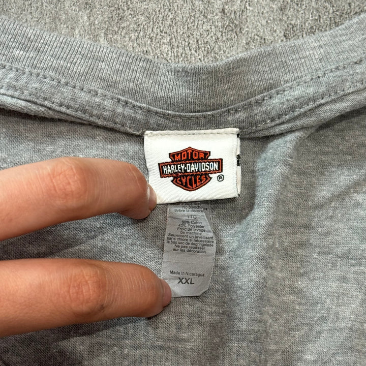 古着 Harley-Davidson ハーレーダビッドソン プリントTシャツ レディース Y2K Vネック サイズ2XL