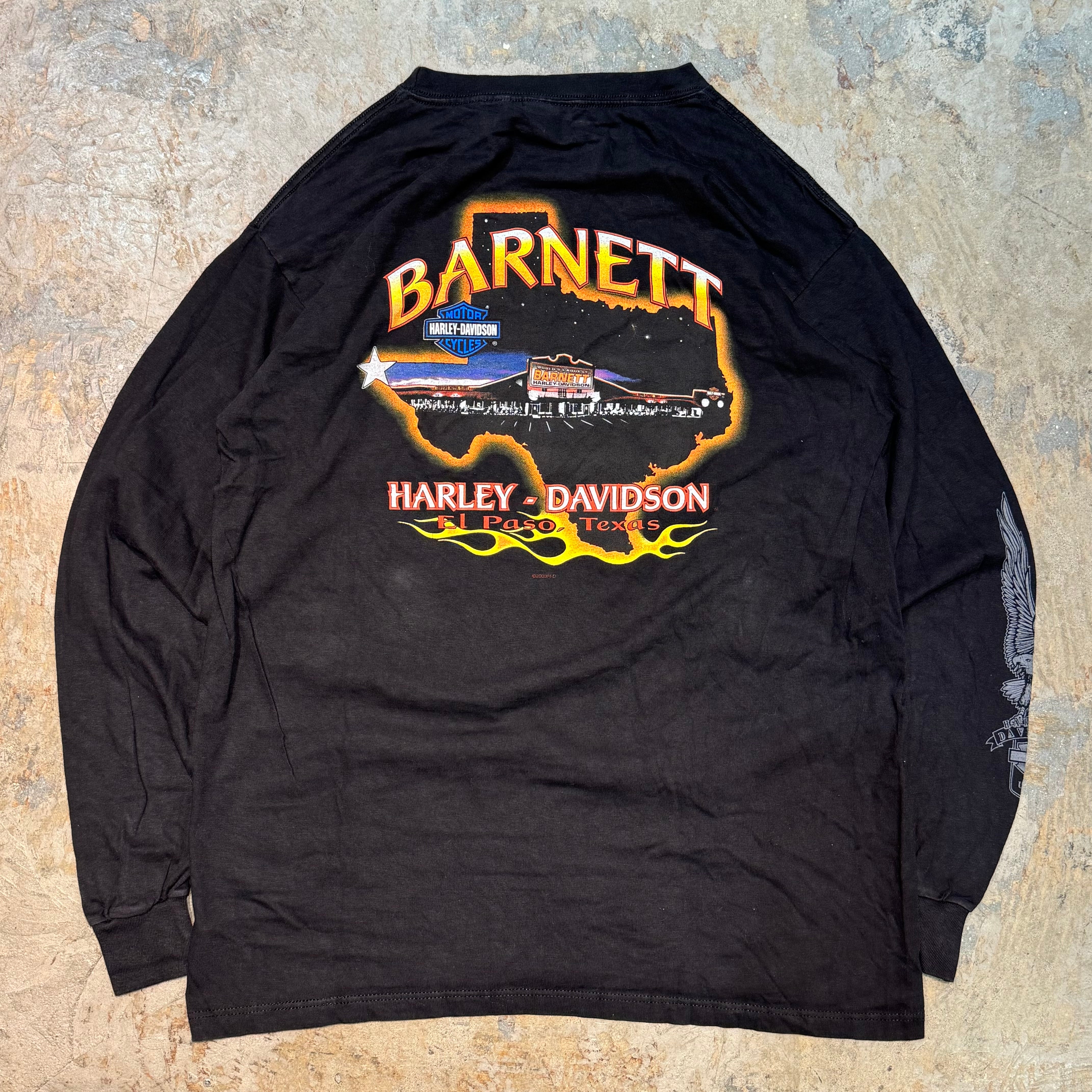 US古着◆USA製 ハーレーダビッドソン 長袖Tシャツ USA製 Harley-Davidson ハーレーダビッドソン ロングTシャツ