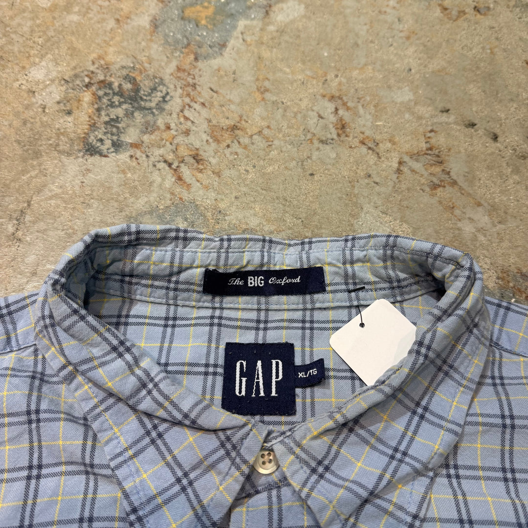 古着  GAP/ ギャップ/ ボタンダウン長袖シャツ/ チェック柄/ リメイク/ サイズXL