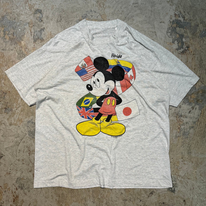 旧衣服90's Disney/米老鼠/单针印花T恤/尺寸XL相当