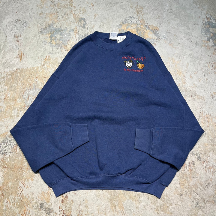 #4114 古着 FRUIT OF THE LOOM/フルーツオブザルーム/Crew Neck Sweat Shirts/クルーネックスウェット/KIDERGARTEN is My Business/サイズXL