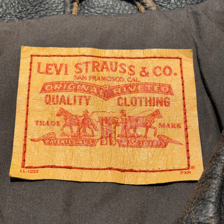 古着 LEVI'S/ リーバイス/ 本革ジップアップレザージャケット/ 牛革/ サイズM