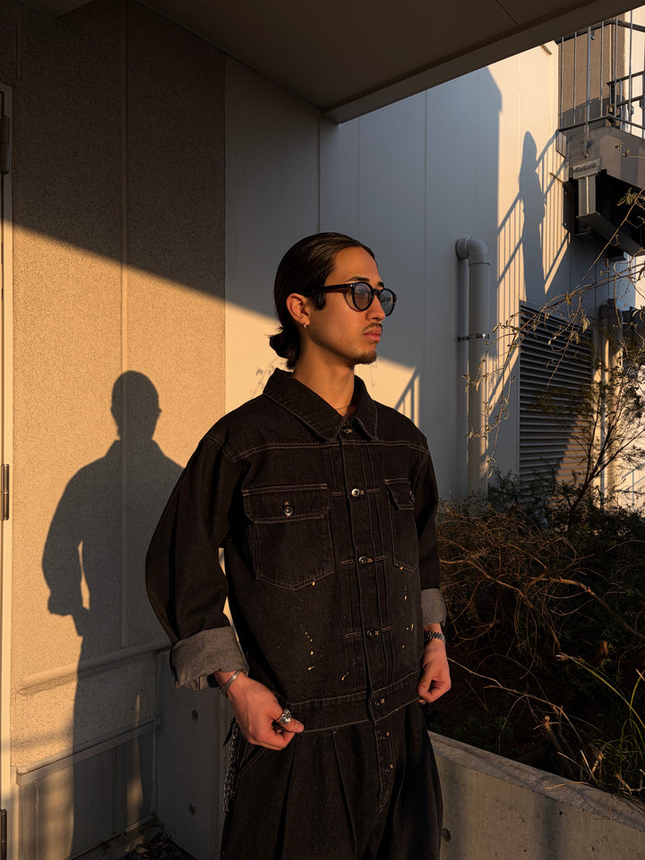 ウォッシュペイントデニムジャケット/セットアップ着用可