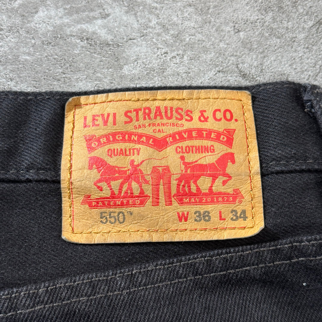 古着 Levi's/ リーバイス/ ブラックデニムパンツ/ 550/ 実寸サイズ36×33