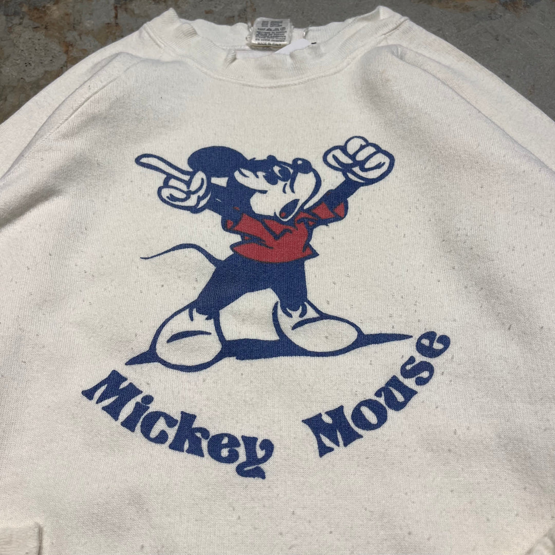 #4101 古着 Unknow/Crew Neck Print Sweat/クルーネックプリントスウェット/Mickey Mouse/サイズS相当