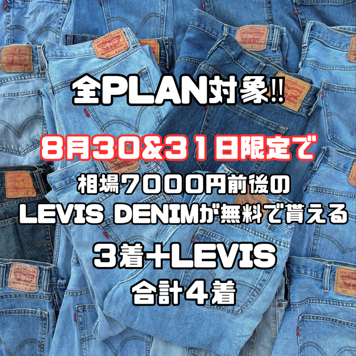 1着3300円～ 二日間限定！LEVISが無料でGETできる！りなころトータルコーデBOX3着セット×LEVISデニム１本