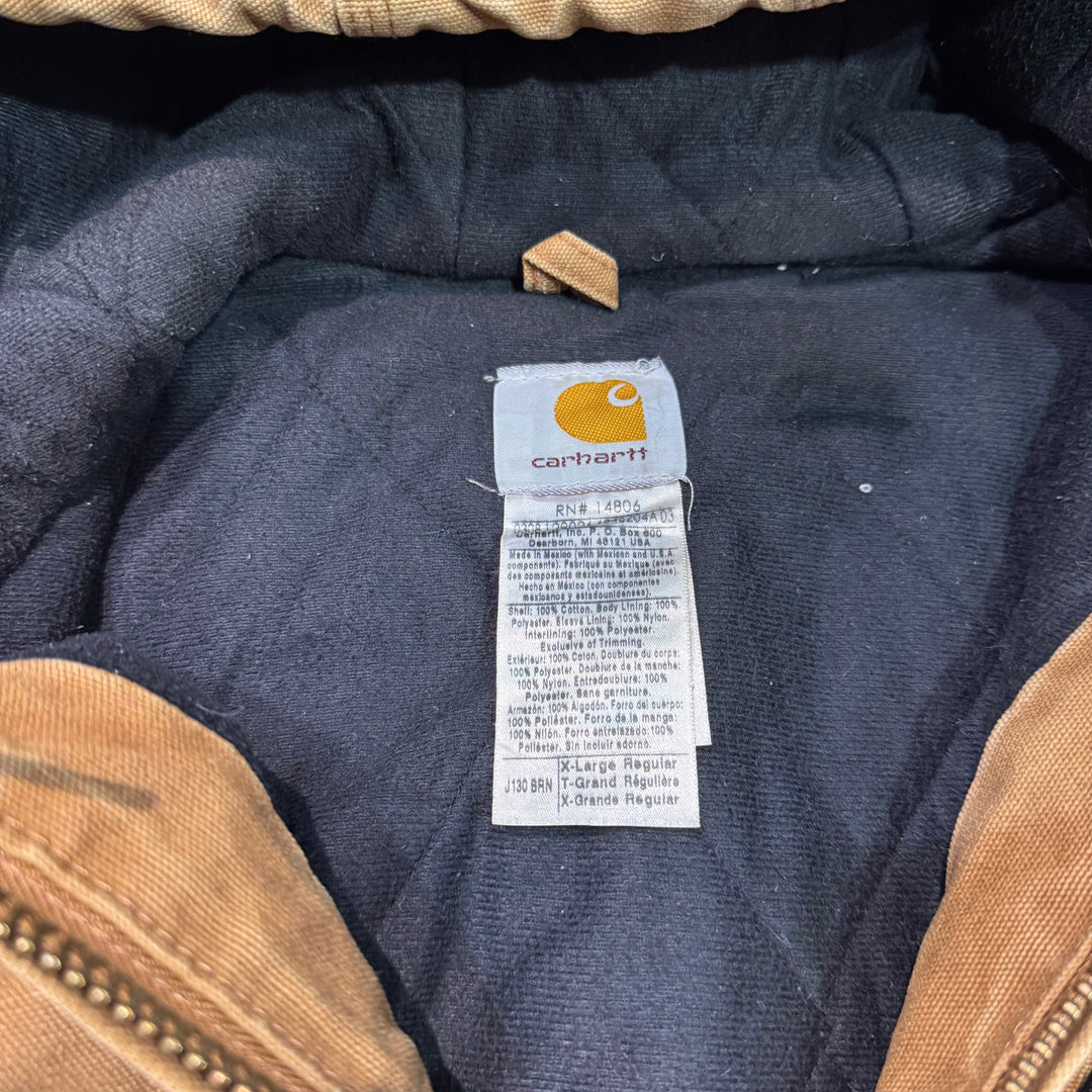 古着 carhartt/ カーハート/ アクティブジャケット/ 裏地キルティング/企業ロゴ/サイズXL