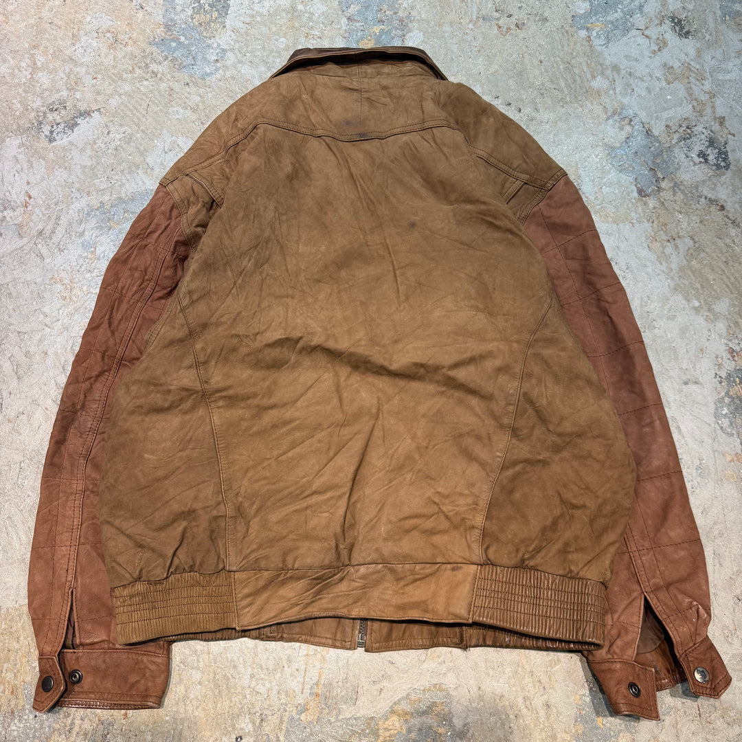 古着 ST JOHN'S BAY/セントジョンズベイ/本革ジップアップレザージャケット /サイズL