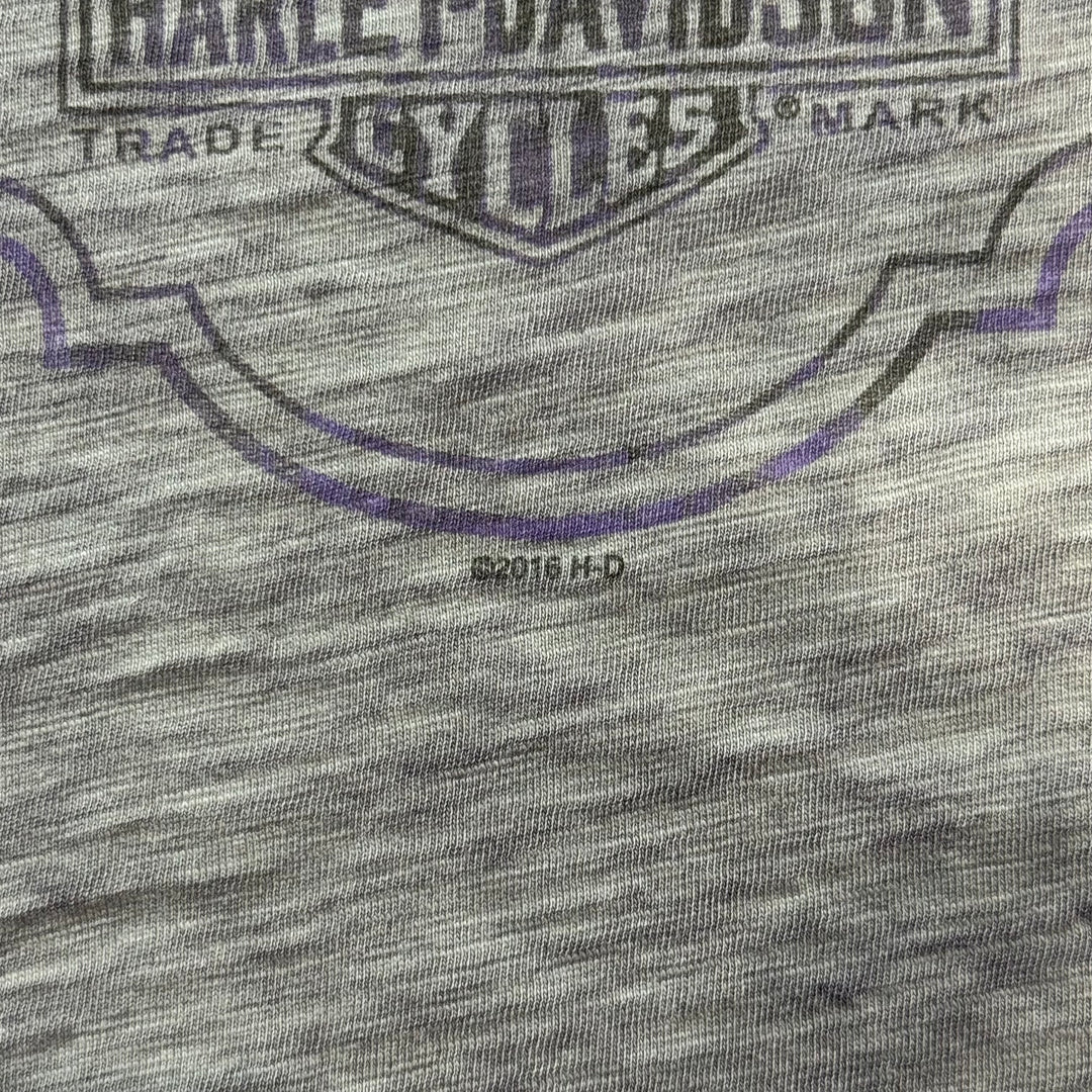 古着 Harley-Davidson ハーレーダビッドソン プリントTシャツ レディース Y2K Vネック サイズM