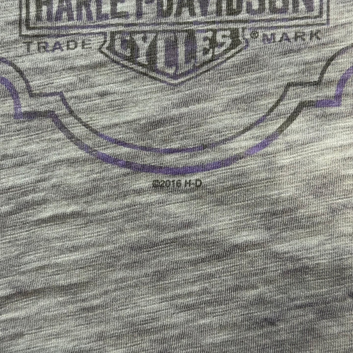 古着 Harley-Davidson ハーレーダビッドソン プリントTシャツ レディース Y2K Vネック サイズM