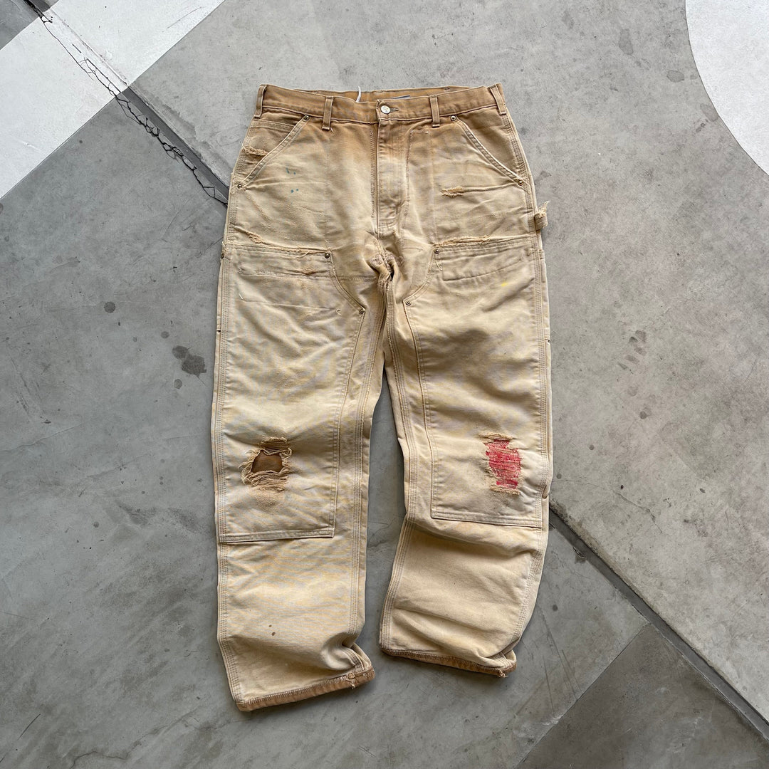 古着 USA製 Carhartt/カーハート/ダック地ペインターパンツ/ダブルニー/実寸サイズ33×31