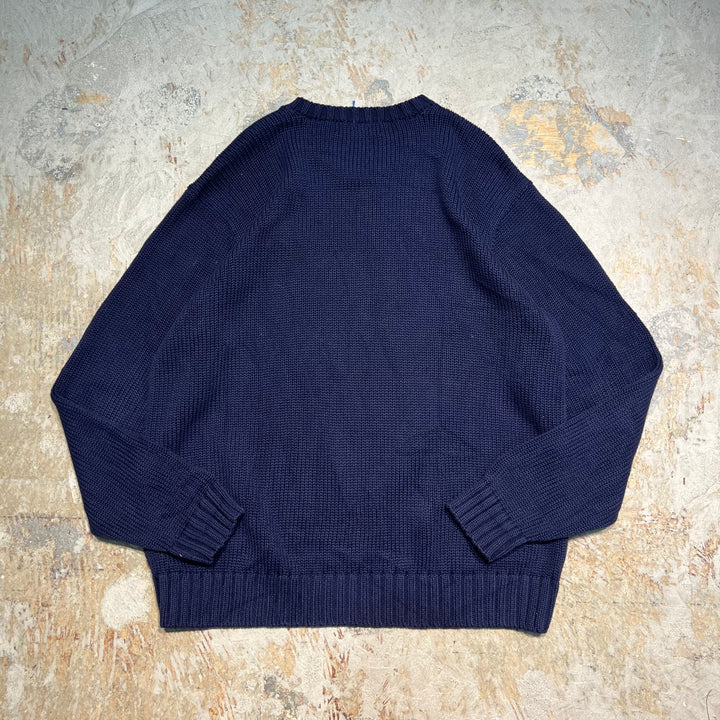 #3706 古着 POLO by Ralph Lauren/ラルフローレン / Cotton knit V Neck Sweatrer Shirts/コットLンニットＶネックセーター/サイズL