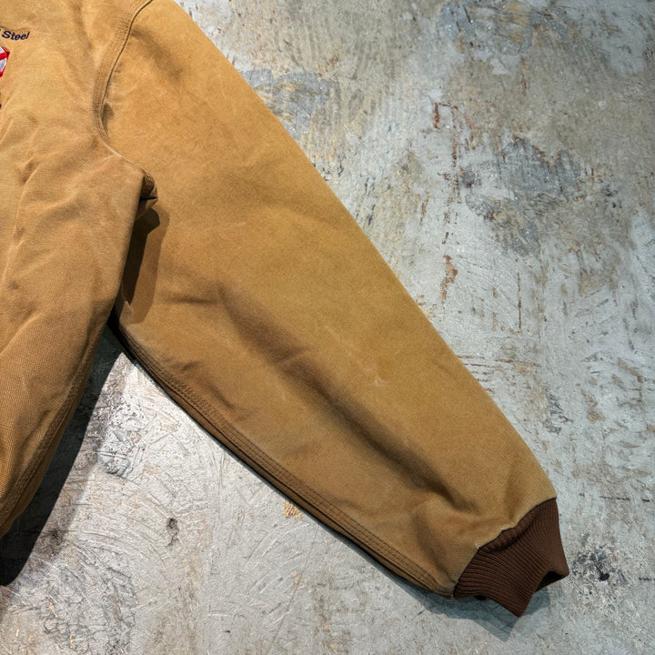 古着 USA製 97's Carhartt/ カーハート/ アクティブジャケット/ ダック地/ 裏地キルティング/ 企業ロゴ/ サイズXL