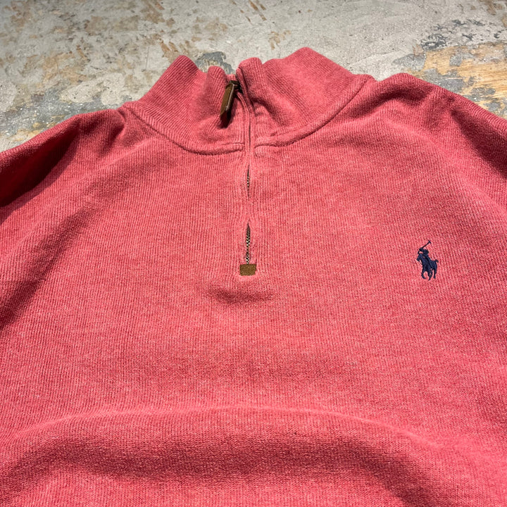 #3893 古着 POLO by Ralph Lauren/ポロバイラルフローレン/Cotton Knit Half Zip Sweaterコットンニットハーフジップ/サイズXL