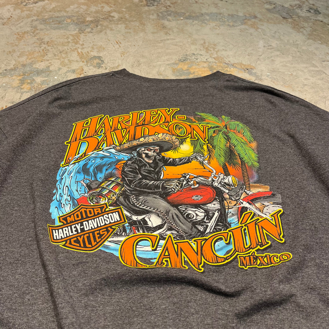 古着 Harley-Davidson/ハーレー ダビッドソン メキシコ カンクン プリントTシャツ サイズXXXXL