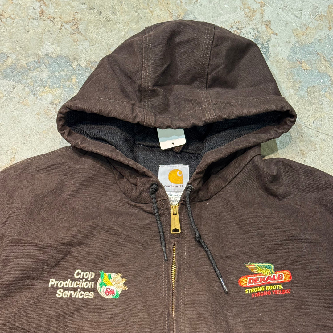旧衣服Carhartt/汽车心/活动夹克/鸭面料/企业标志/内衬热/尺寸L