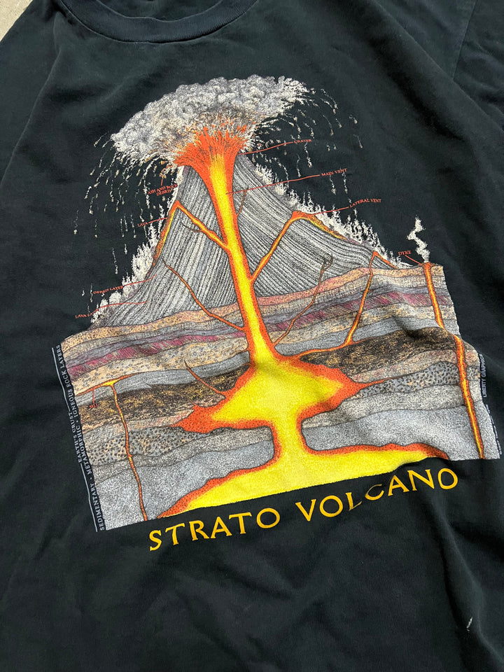 #MA43 古着 97's Librty Graphics/Short Sleeve Tee/プリントTシャツ/Strato Volcano/シングルステッチ/USA製/サイズXL