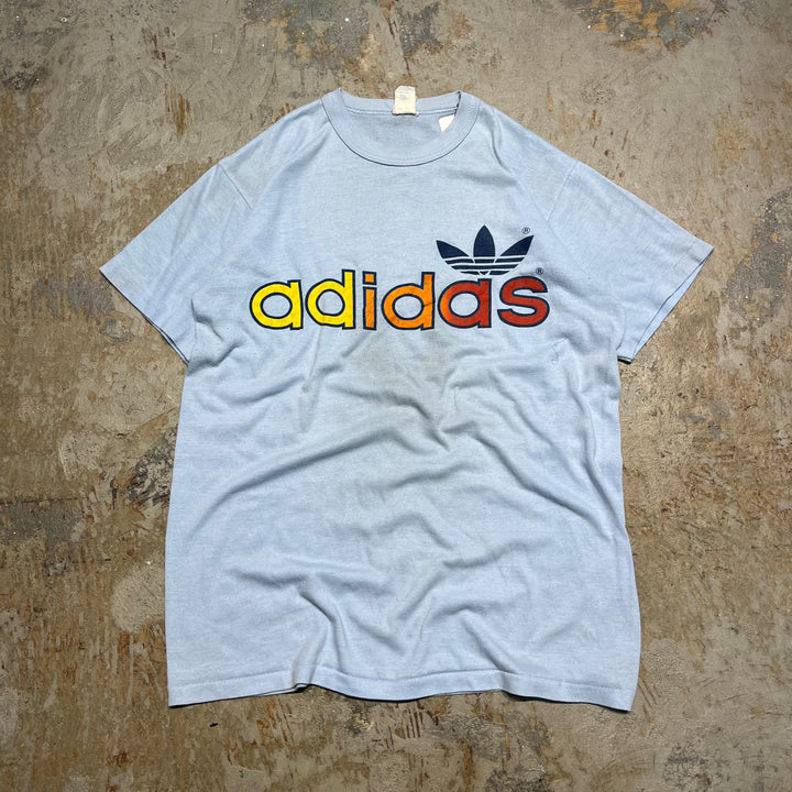 古着 USA製 80's adidas/アディダス/ヴィンテージ シングルステッチ プリントTシャツ/サイズM