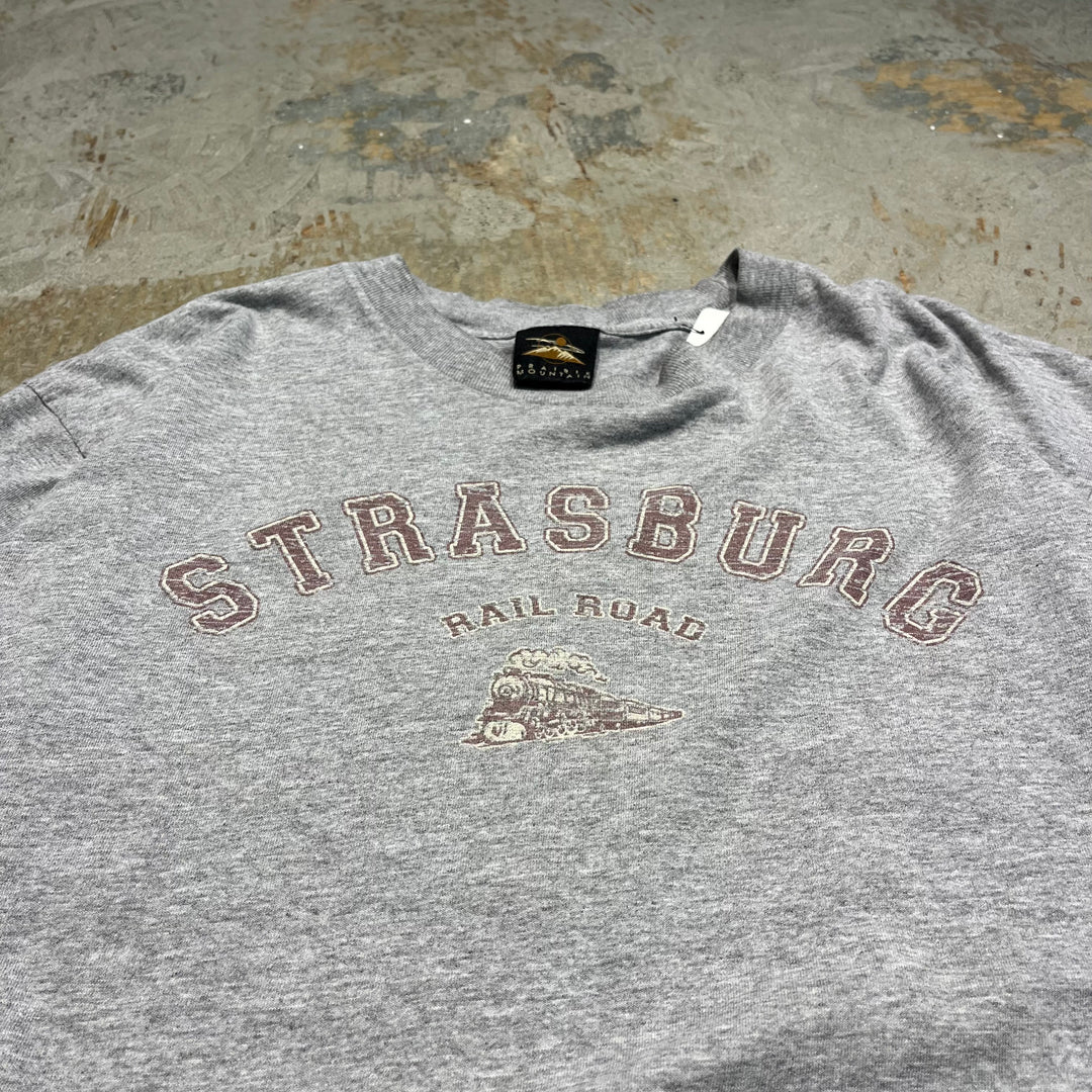 古着 USA製 STRASBURG/ストラスブルグ/鉄道/ヴィンテージ シングルステッチ プリントTシャツ/サイズXL